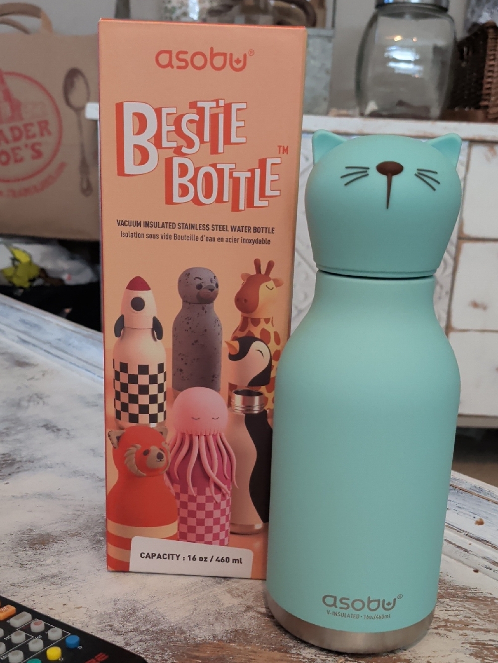 New In box Bestie Bottle Cat Water Bottle in Mint Green